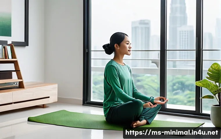 미니멀라이프 채식 - **Prompt:** A bright and airy minimalist living room in a Kuala Lumpur apartment. Large windows over...