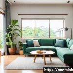Home 18 미니멀라이프 무리한 소비 절제 - A cozy and minimalist Malaysian home interior showcasing a neat living room with simple furniture, c...